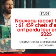 Nouveau record historique : 61 459 chefs d’entreprise ont perdu leur emploi en 2025