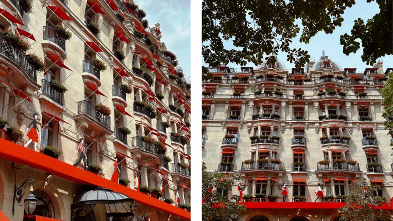 L'Hôtel Plaza Athénée s’habille d'une scénographie mettant la mode à l’honneur